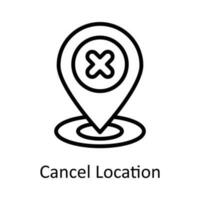 Cancel Location vector    outline Icon Design illustration. Location and Map Symbol on White background EPS 10 File