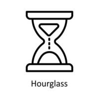 Hourglass vector  outline Icon Design illustration. Time Management Symbol on White background EPS 10 File