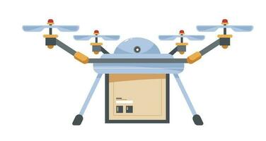 Drone with package, automated delivery system vector