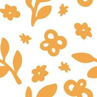 Floral seamless pattern with flowers and stems vector