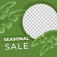 Seasonal sale and offer from shop, frame vector