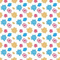 Blooming leaves and flora composition pattern vector