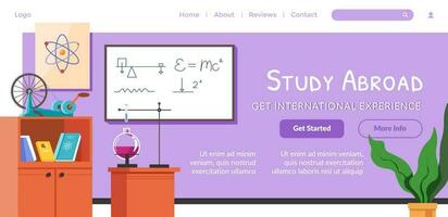 Study abroad, get international experience website vector