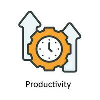 Productivity  vector Fill outline Icon Design illustration. Time Management Symbol on White background EPS 10 File