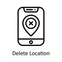 Delete Location vector    outline Icon Design illustration. Location and Map Symbol on White background EPS 10 File