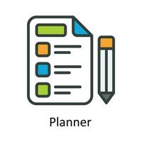 Planner  vector Fill outline Icon Design illustration. Time Management Symbol on White background EPS 10 File