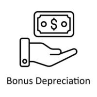 prima depreciación vector contorno icono diseño ilustración. impuestos símbolo en blanco antecedentes eps 10 archivo