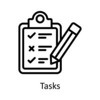 Tasks vector  outline Icon Design illustration. Time Management Symbol on White background EPS 10 File