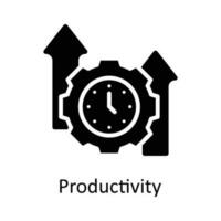 productividad vector sólido icono diseño ilustración. hora administración símbolo en blanco antecedentes eps 10 archivo