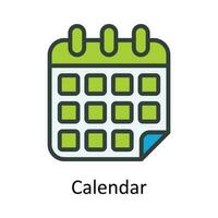 Calendar vector Fill outline Icon Design illustration. Time Management Symbol on White background EPS 10 File
