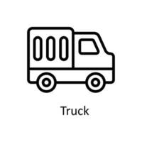Truck  vector   outline Icon Design illustration. Work in progress Symbol on White background EPS 10 File