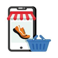 Mobile shop  vector Flat Icon Design illustration. Shopping and E commerce Symbol on White background EPS 10 File