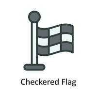 Checkered Flag  vector  Fill  outline Icon Design illustration. Location and Map Symbol on White background EPS 10 File