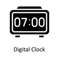 digital reloj vector sólido icono diseño ilustración. hora administración símbolo en blanco antecedentes eps 10 archivo