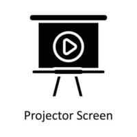 Projector Screen  vector   Solid Icon Design illustration. Work in progress Symbol on White background EPS 10 File