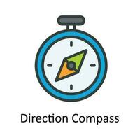 Direction Compass  vector  Fill  outline Icon Design illustration. Location and Map Symbol on White background EPS 10 File