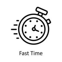 Fast Time vector  outline Icon Design illustration. Time Management Symbol on White background EPS 10 File