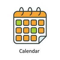 Calendar  vector  Fill outline Icon Design illustration. Work in progress Symbol on White background EPS 10 File