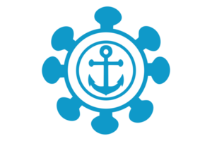 Blue Navy Anchor Logo icon With Transparent Background png