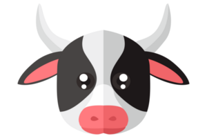 mignonne animal tête - vache avec transparent Contexte png