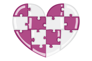 Weiß und lila Valentinstag Liebe Puzzle mit transparent Hintergrund png