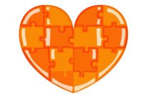 Orange Valentin l'amour puzzle avec transparent Contexte png