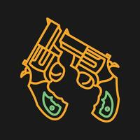 Two Guns Vector Icon