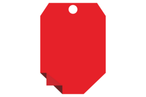 Vide rouge étiquette étiquette avec transparent Contexte png