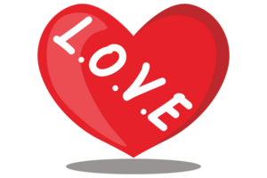 Valentine - Red Love - L.O.V.E With Transparent Background png