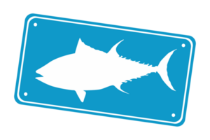 tonfisk silhuett fisk logotyp ikon med transparent bakgrund png