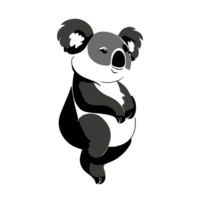 Koala black and white clipart transparent background png