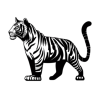 tigre noir et blanc icône clipart transparent Contexte png