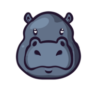 Hippopotamus  face icon clipart transparent background png