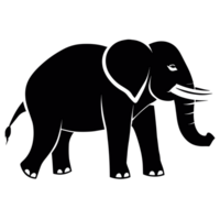 Elephant black and white icon clipart transparent background png