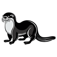 Otter zwart en wit icoon clip art transparant achtergrond png