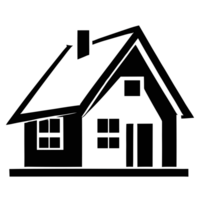 maison noir et blanc icône clipart transparent Contexte png