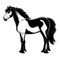 cheval noir et blanc clipart transparent Contexte png