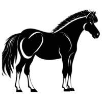 Horse black and white icon clipart transparent background png