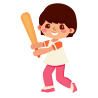 Kids playing cricket clipart transparent background png