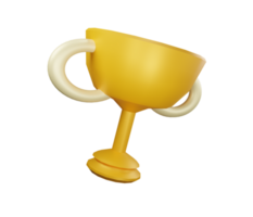 Shiny gold cup or trophy 3d icon png