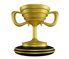 3d render of gold trophy cup png