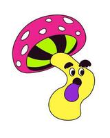 Doodle character, abstract mushroom personage vector