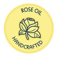 Rose oil handcrafted products, organic ingredient vector