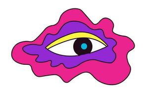 Doodle eye, character or childish personage vector