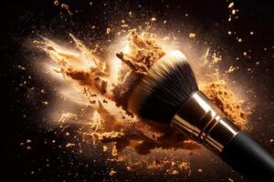 Cosmetic powder brush. make up. photo