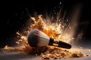 Cosmetic powder brush. make up. photo