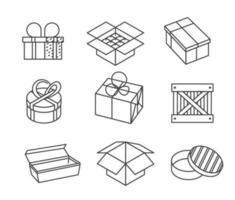 Packaging cardboard boxes, gifts and presents vector