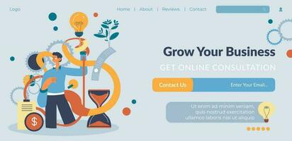 Grow your business and get online consultations vector