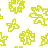 Pixel flowers in blossom, botany ornament print vector