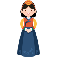Girl in North Korea national costume png